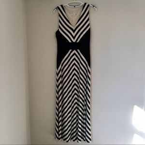 Calvin Klein Black and Off White Maxi Dress SZ 12